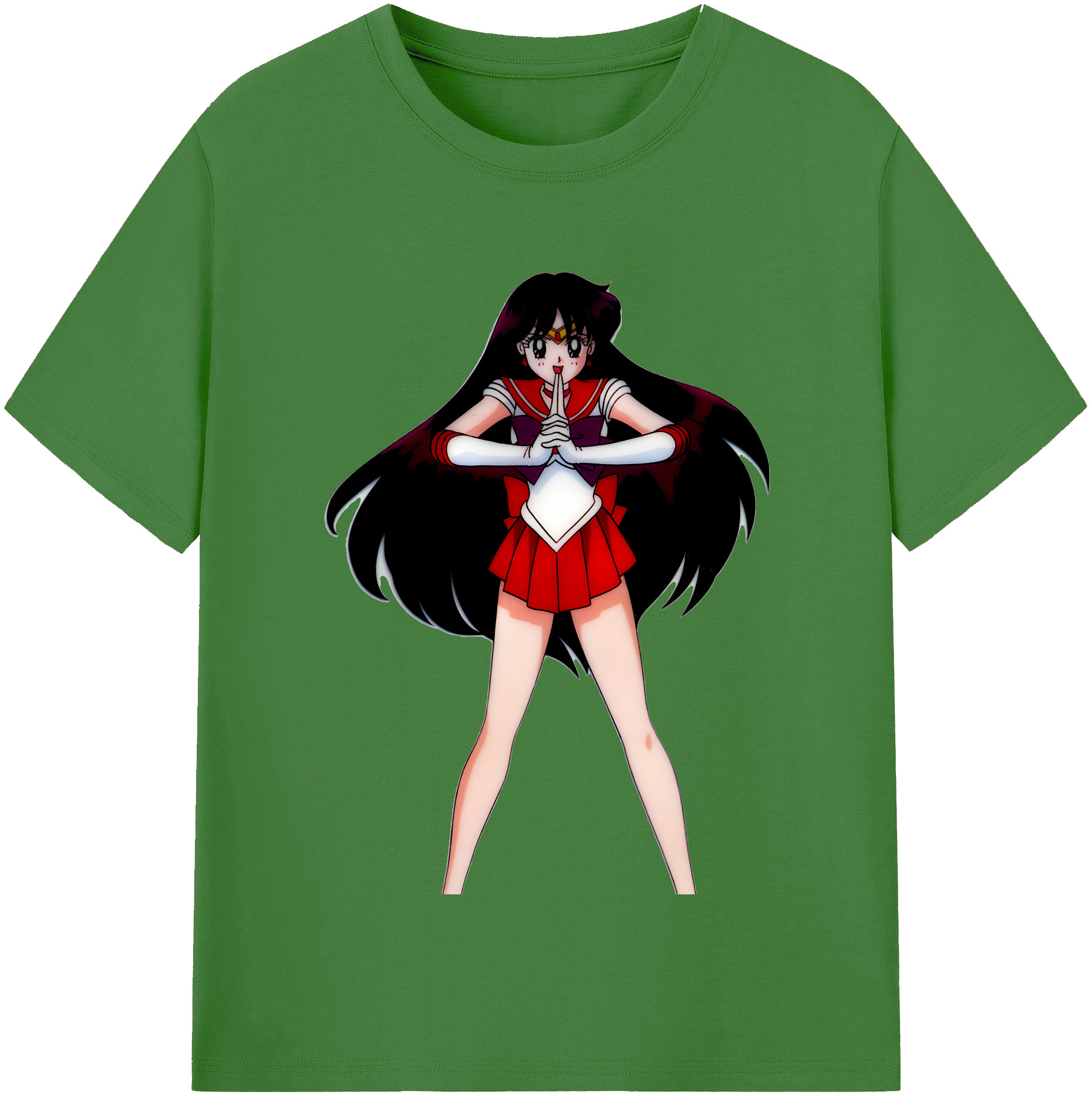 （画像用） 美少女戦士セーラームーン 火野レイ ひの レイ Sailor Moon Hino Rei （セーラーマーズ,Sailor Mars） レディースカジュアルプリントTシャツ（綿100％）